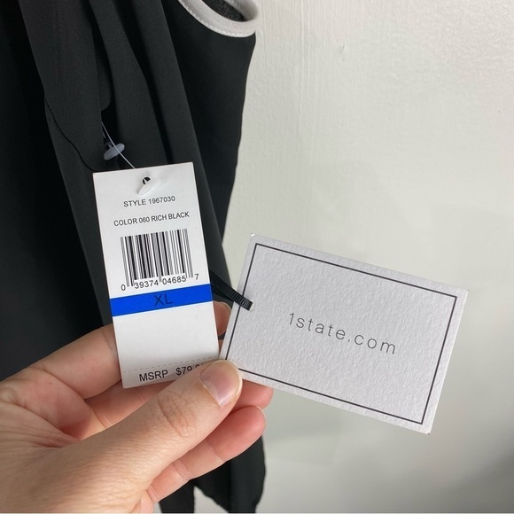 1. State Flowy Off The Shoulder Tank Top Crepe Blouse Shirt Top Size XL (NWT) - Picture 3 of 7